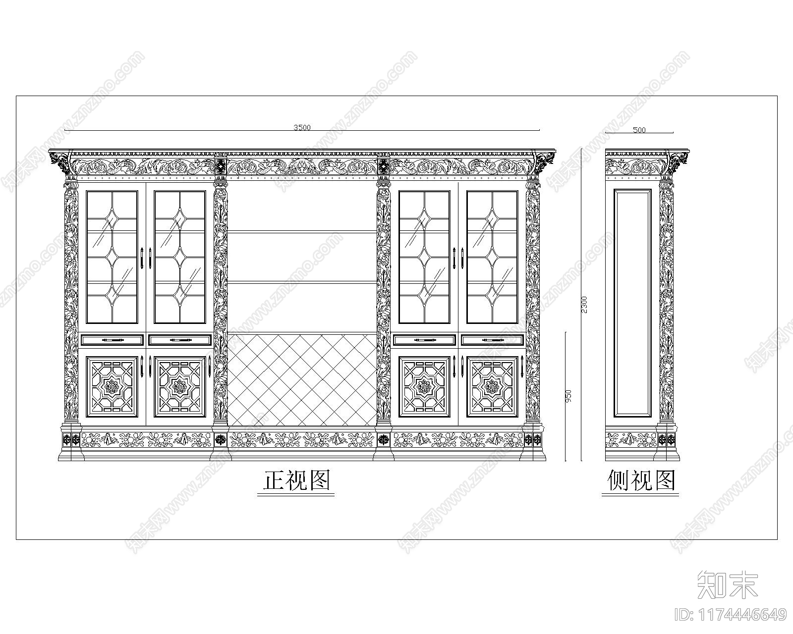 美式综合家具图库施工图下载【ID:1174446649】