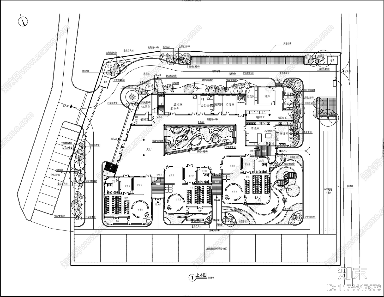 现代校园景观cad施工图下载【ID:1174447678】