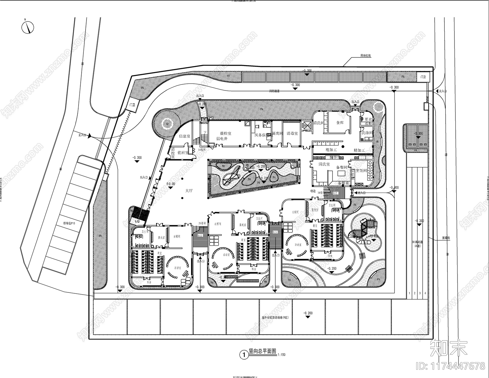 现代校园景观cad施工图下载【ID:1174447678】