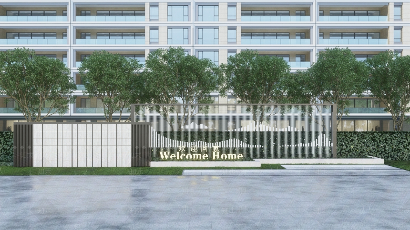 现代新中式景墙SU模型下载【ID:1174448295】
