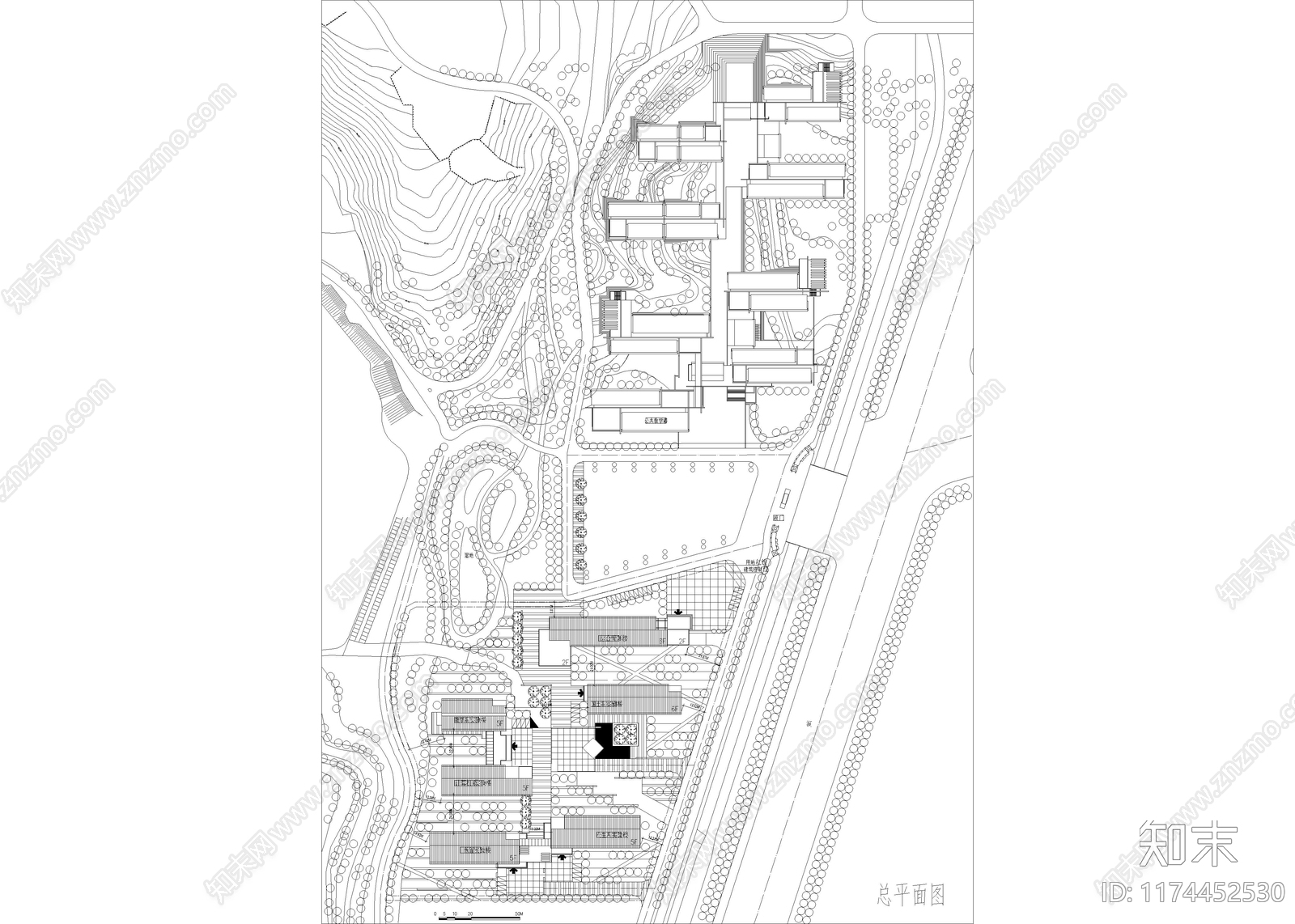 现代校园景观cad施工图下载【ID:1174452530】