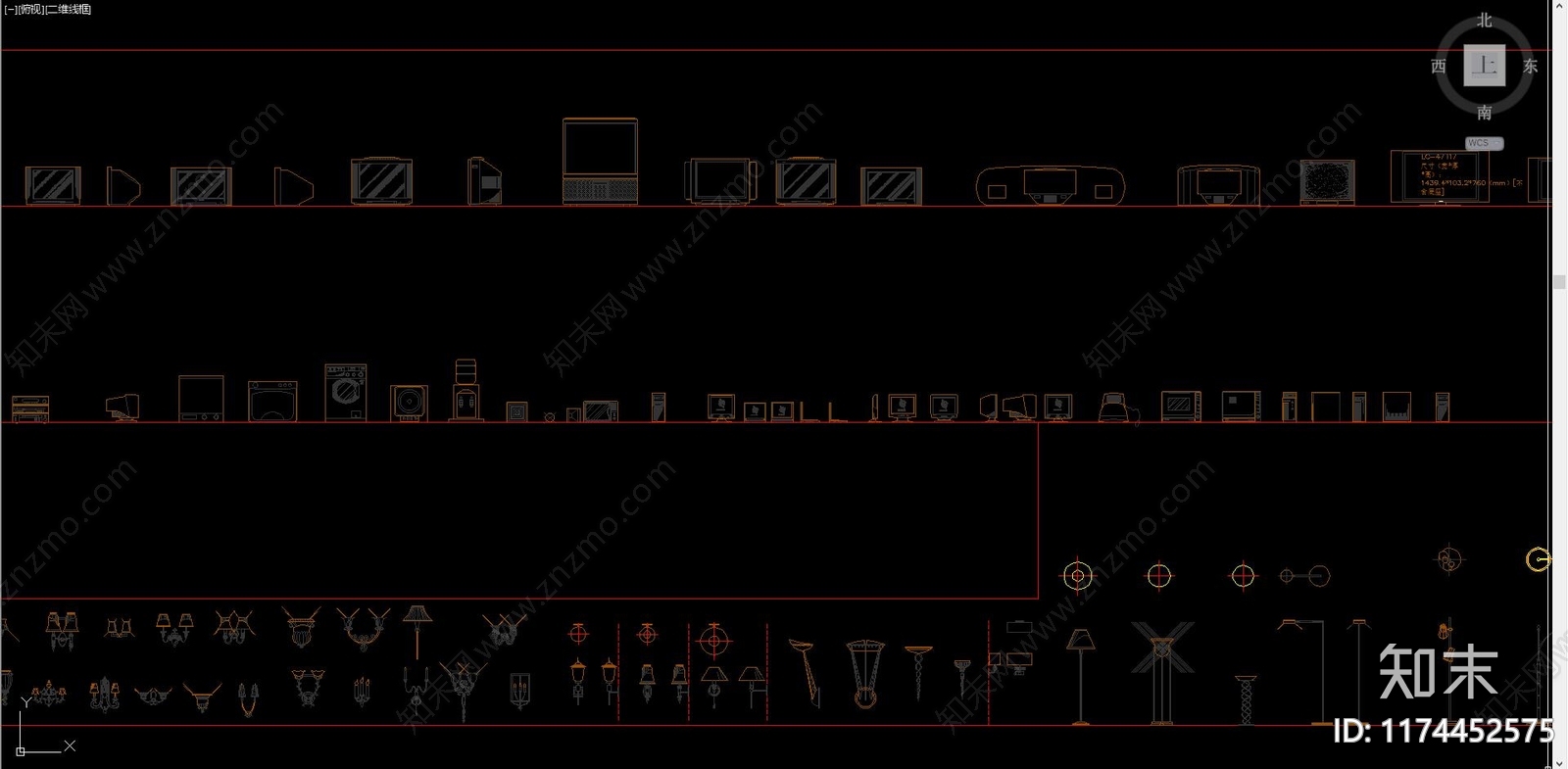 现代灯具图库cad施工图下载【ID:1174452575】