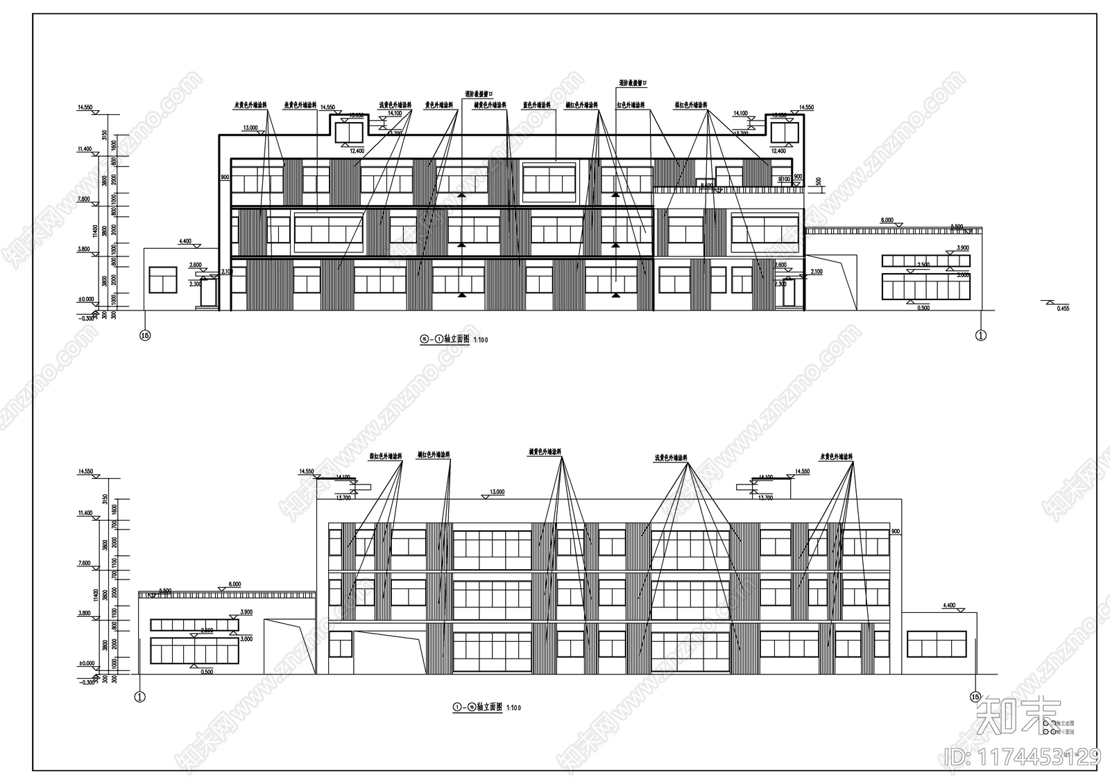 现代幼儿园建筑cad施工图下载【ID:1174453129】