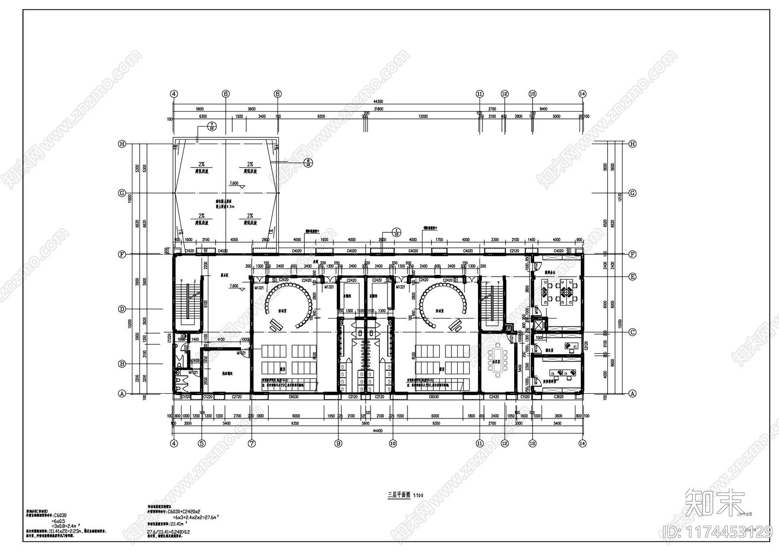 现代幼儿园建筑cad施工图下载【ID:1174453129】