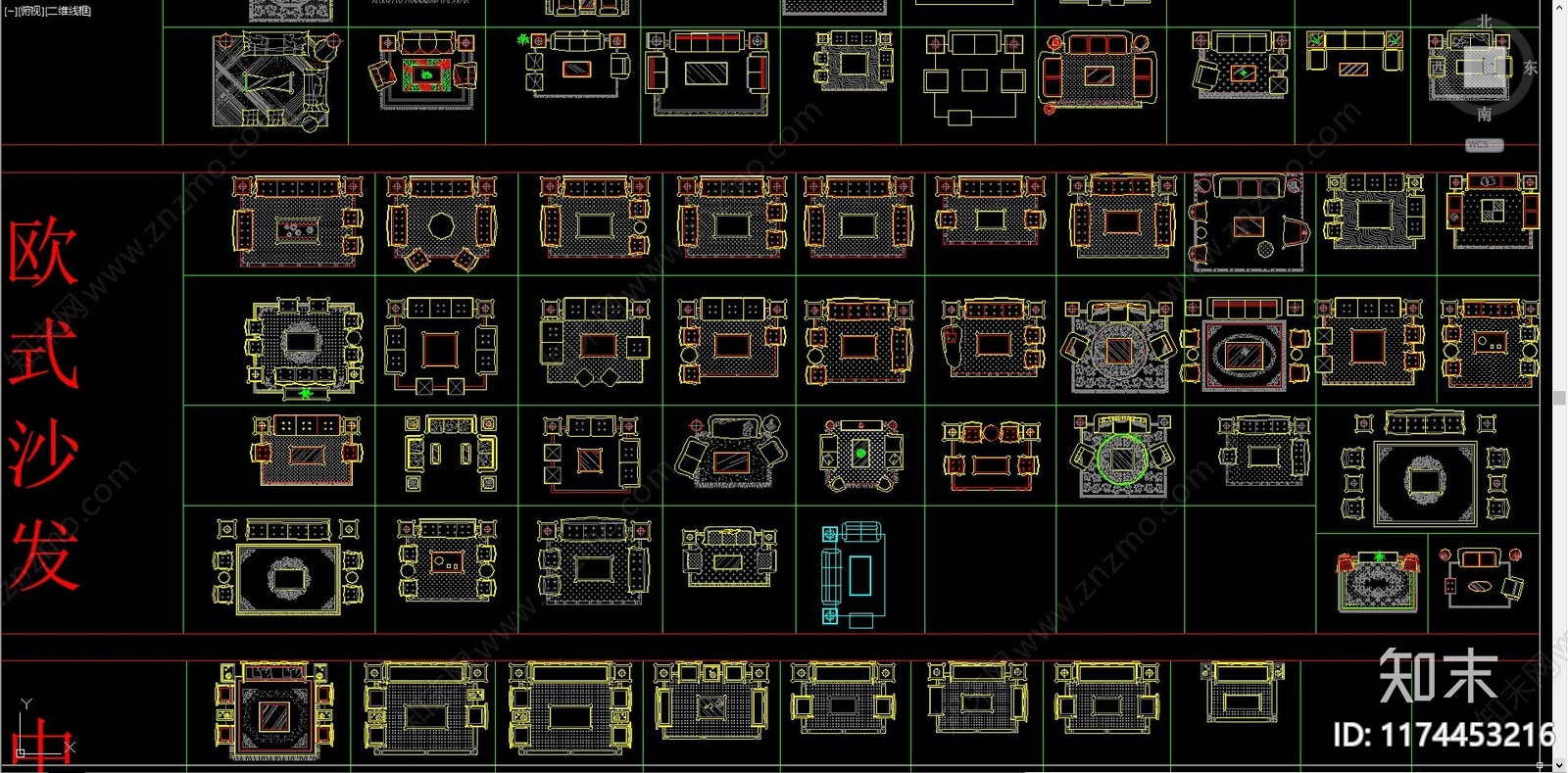 现代综合家具图库cad施工图下载【ID:1174453216】