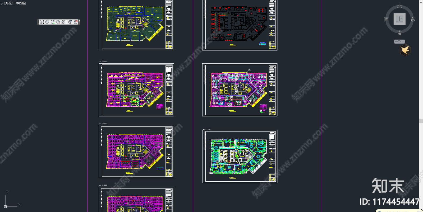 现代办公室cad施工图下载【ID:1174454447】