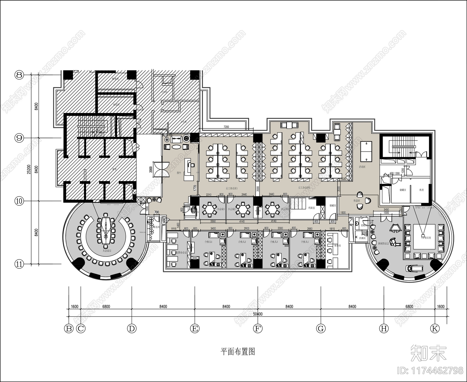 现代办公室施工图下载【ID:1174462798】