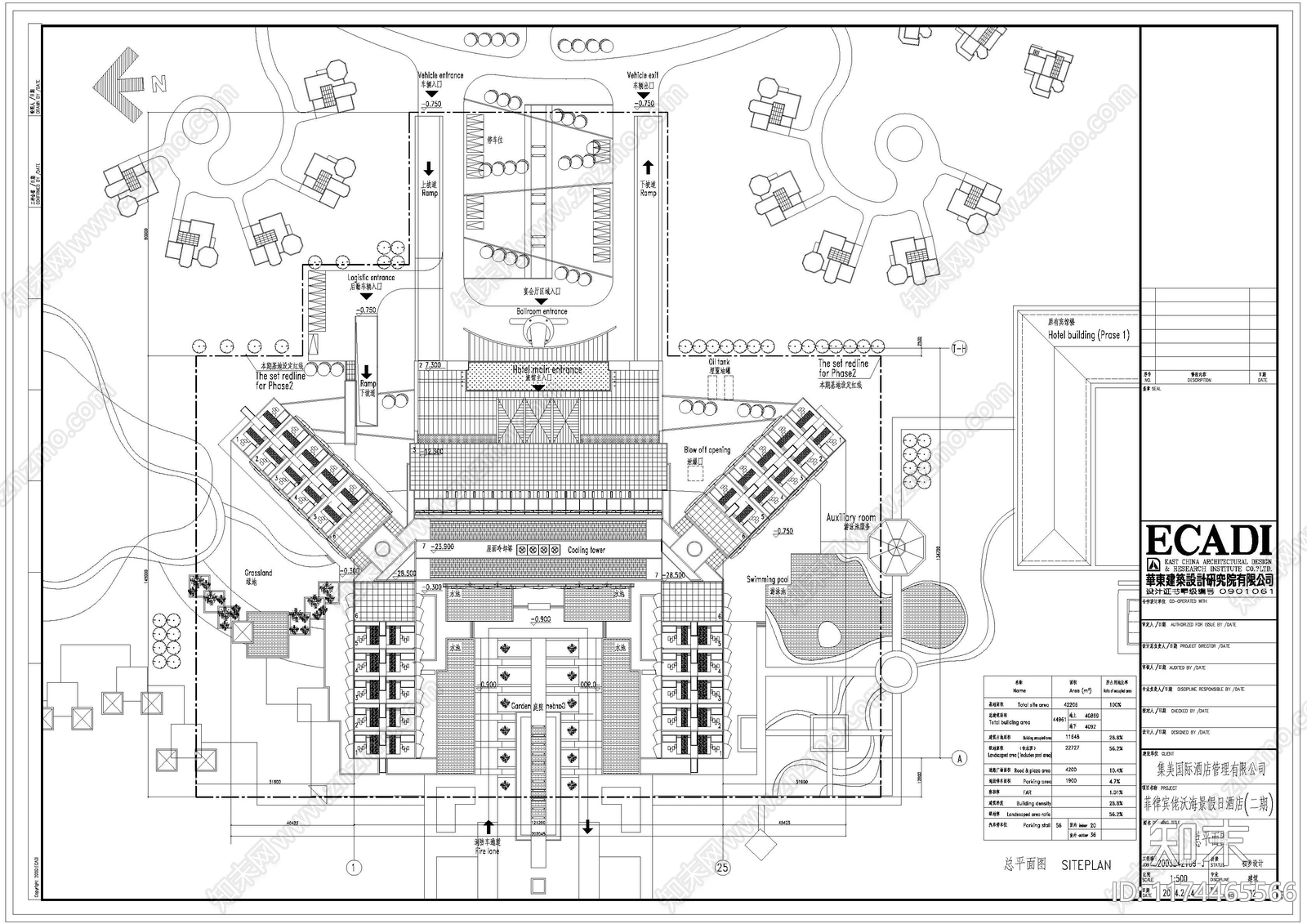 现代新中式酒店建筑施工图下载【ID:1174465566】