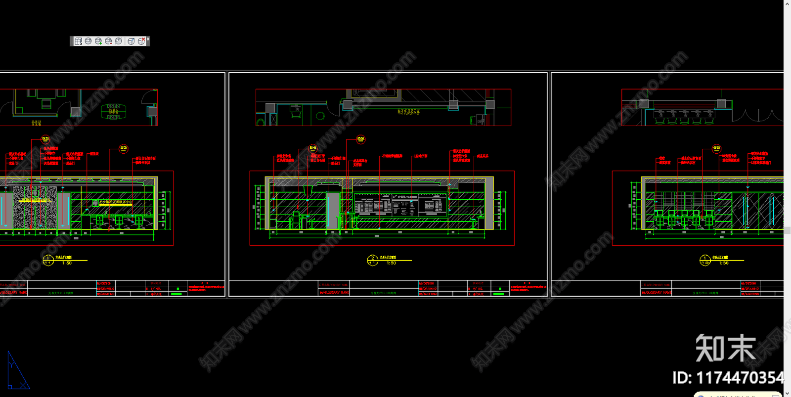 现代办公室cad施工图下载【ID:1174470354】