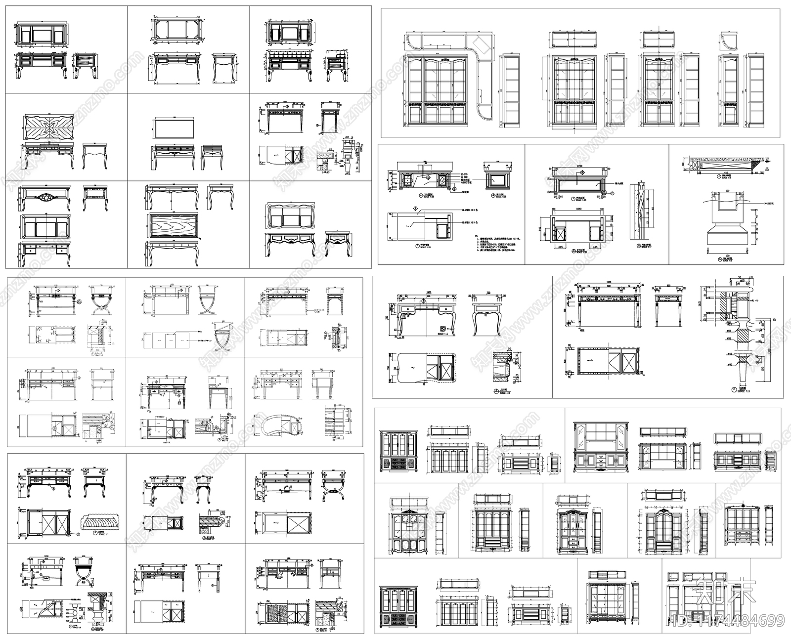 欧式综合家具图库施工图下载【ID:1174484699】