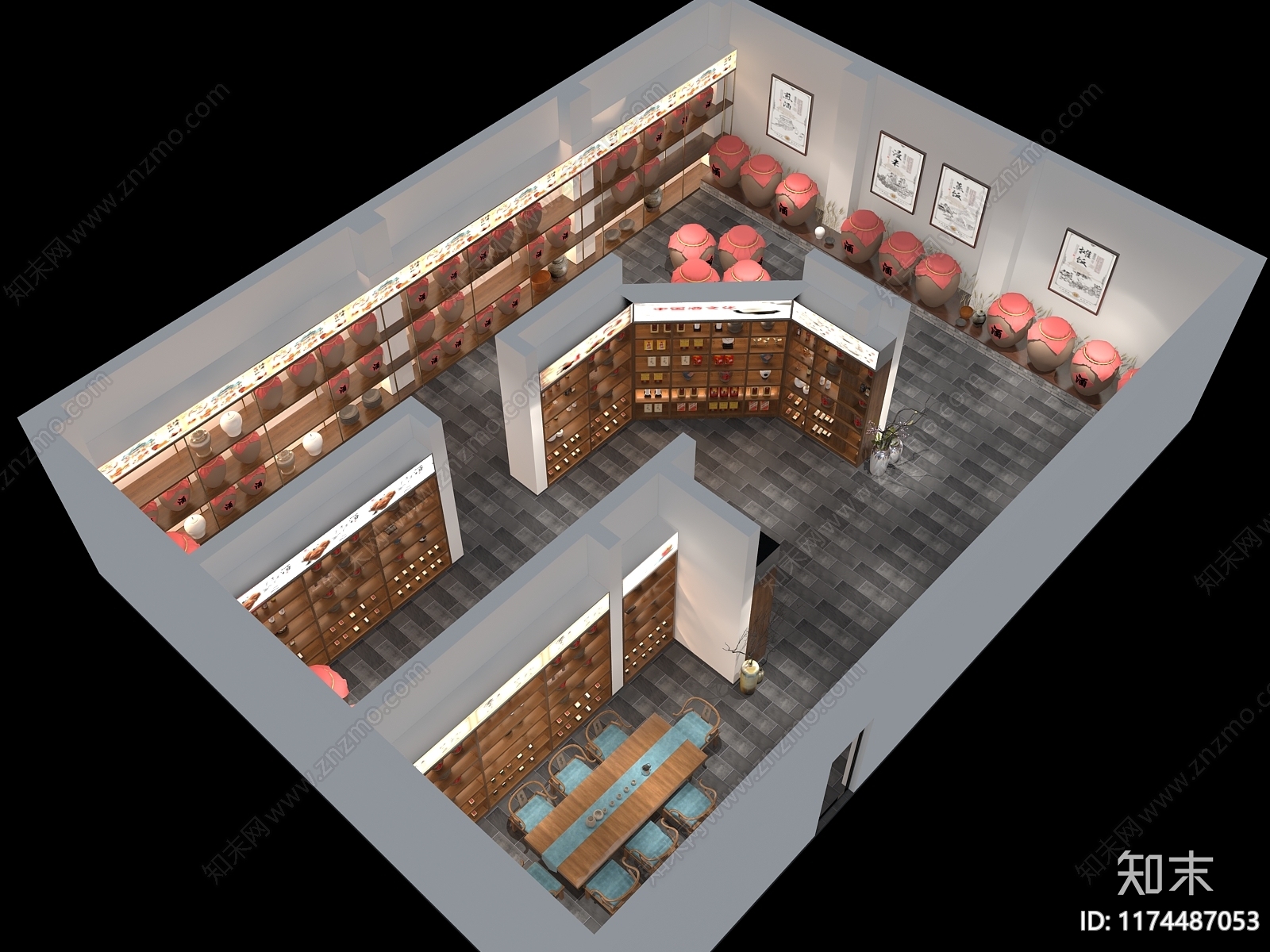 现代新中式烟酒店3D模型下载【ID:1174487053】