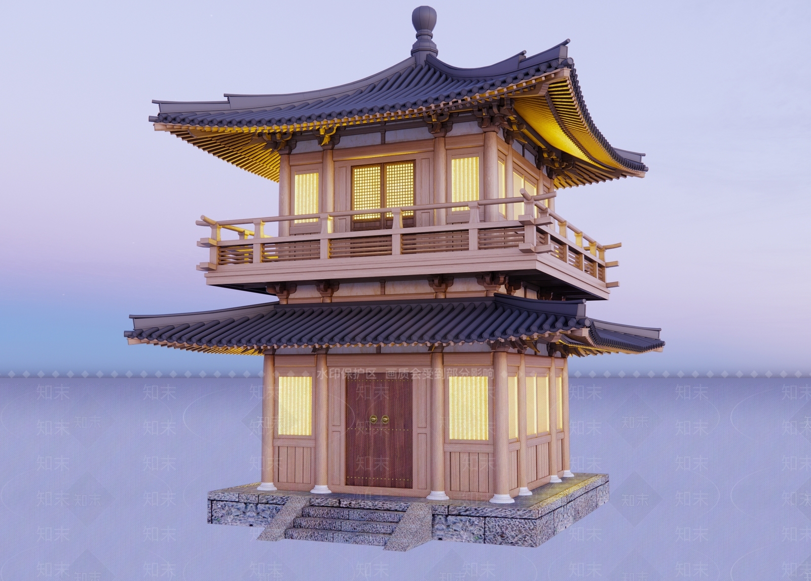 中式古建筑SU模型精品下载_SketchUp模型_知末网
