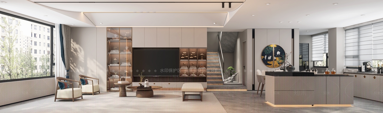 新中式茶室3D模型下载【ID:1214794211】