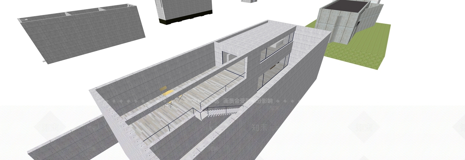 现代轻奢小公建SU模型下载【ID:1174507032】