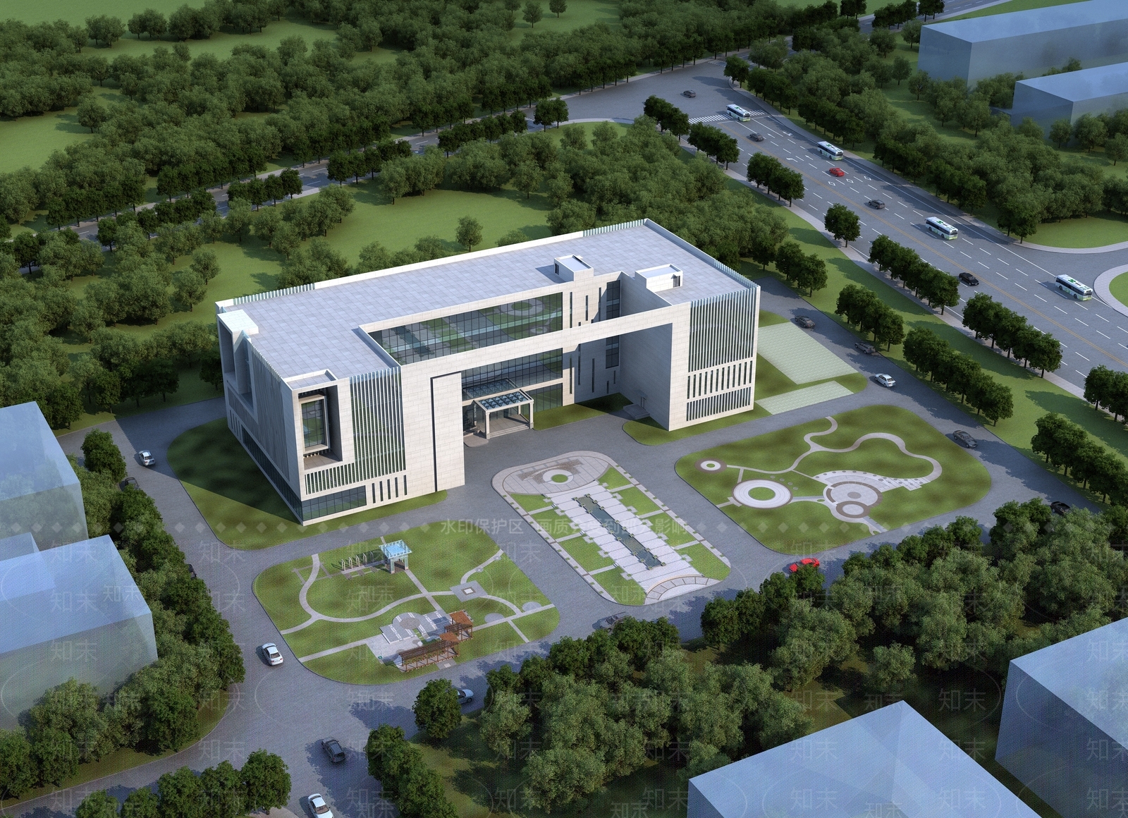 现代办公楼3D模型下载【ID:1174516742】