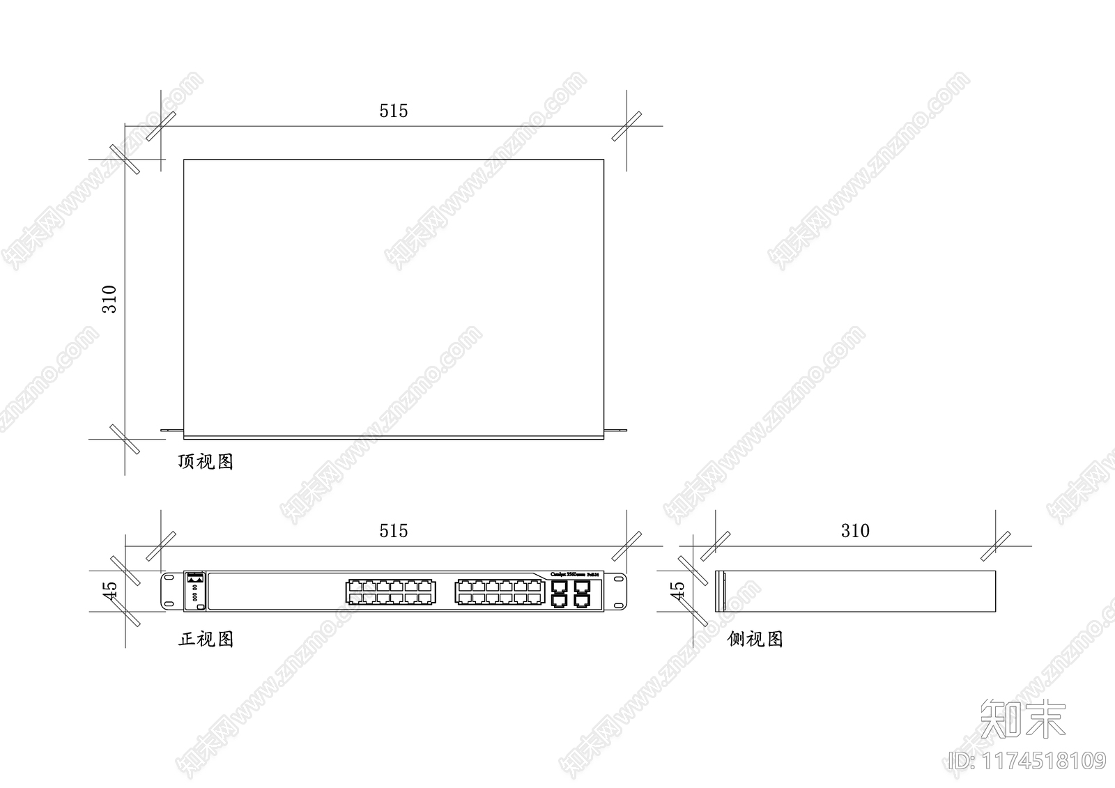 现代办公室施工图下载【ID:1174518109】