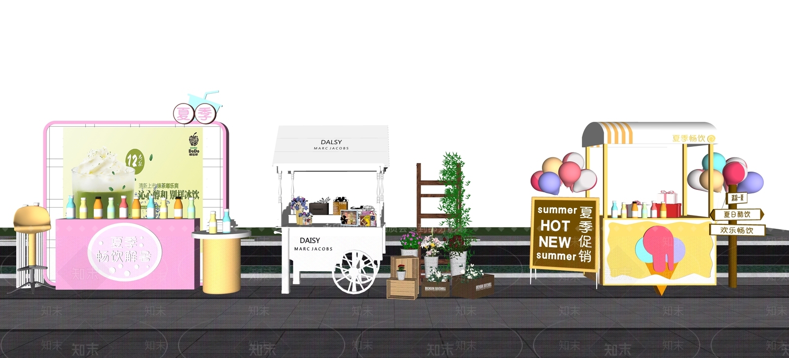 摊位SU模型下载【ID:1174531313】