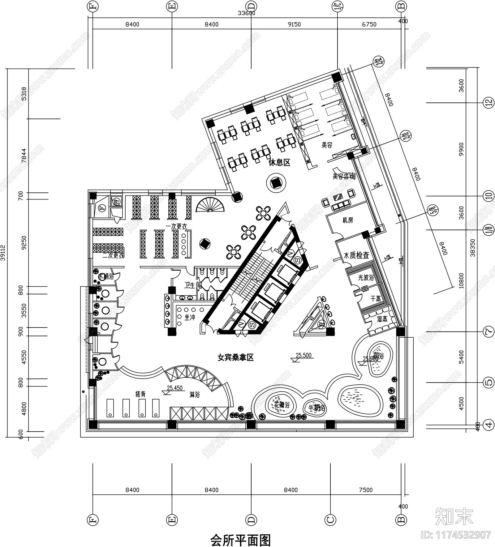 现代其他休闲娱乐空间cad施工图下载【ID:1174532907】