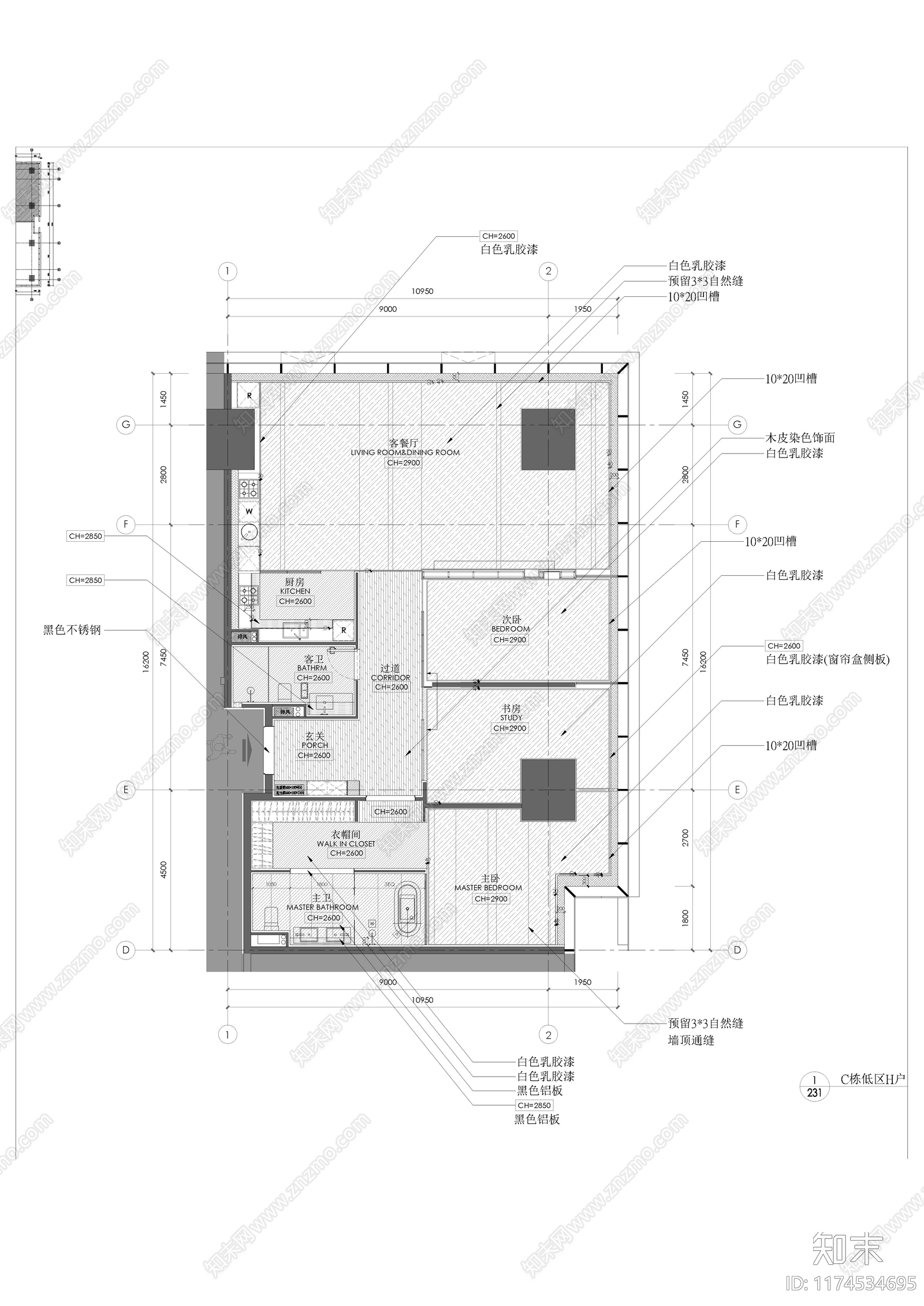 平层cad施工图下载【ID:1174534695】