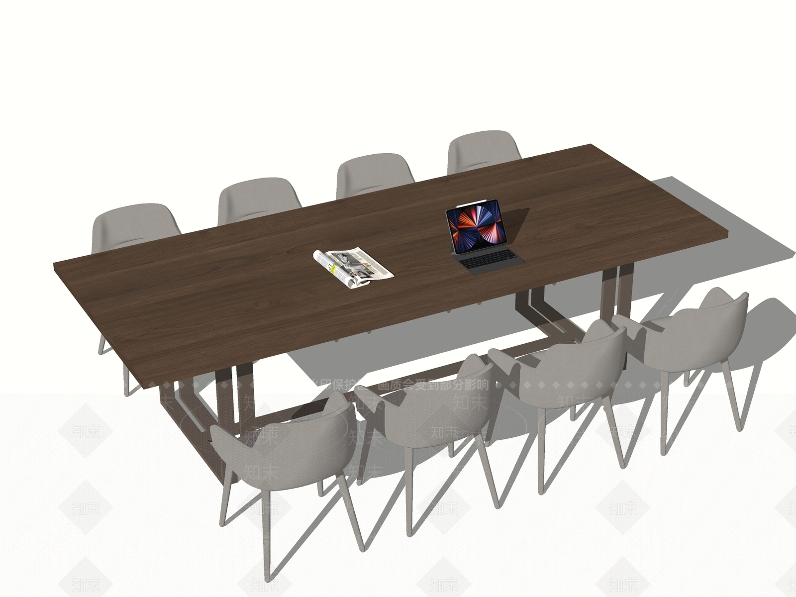 现代会议桌椅SU模型下载【ID:1174553998】