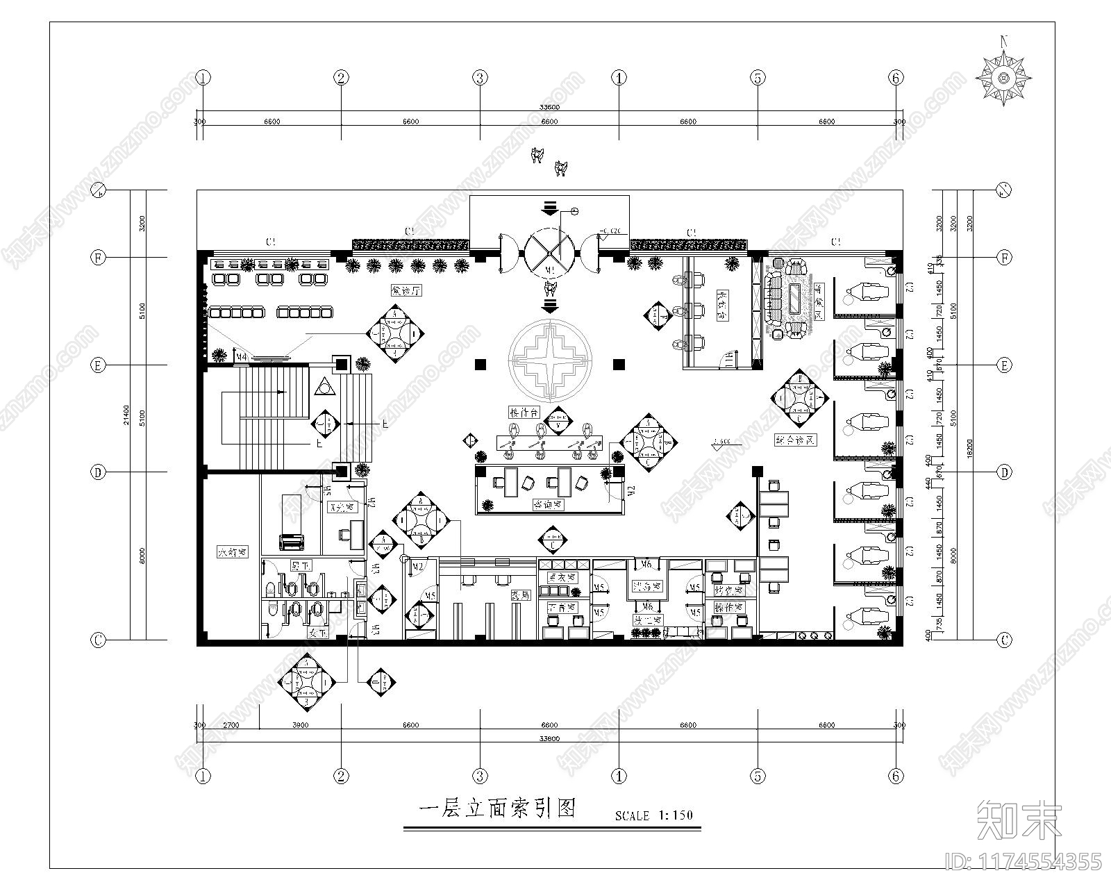 现代医院cad施工图下载【ID:1174554355】