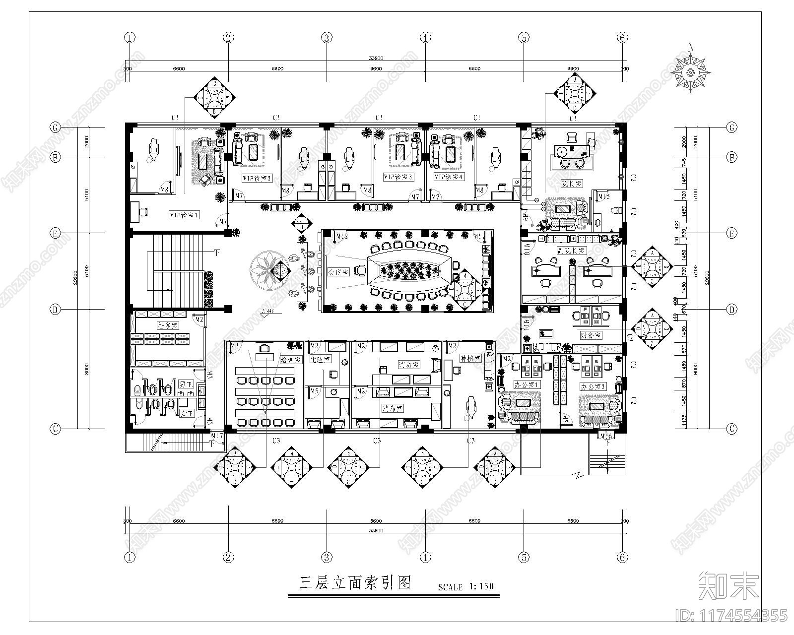 现代医院cad施工图下载【ID:1174554355】