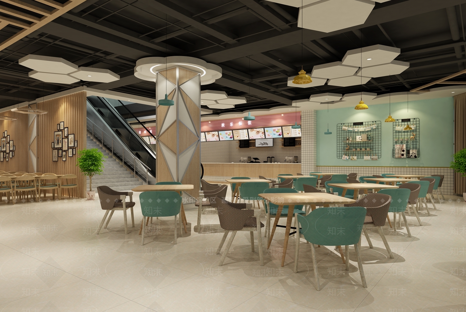 现代食堂3D模型下载【ID:1174558964】