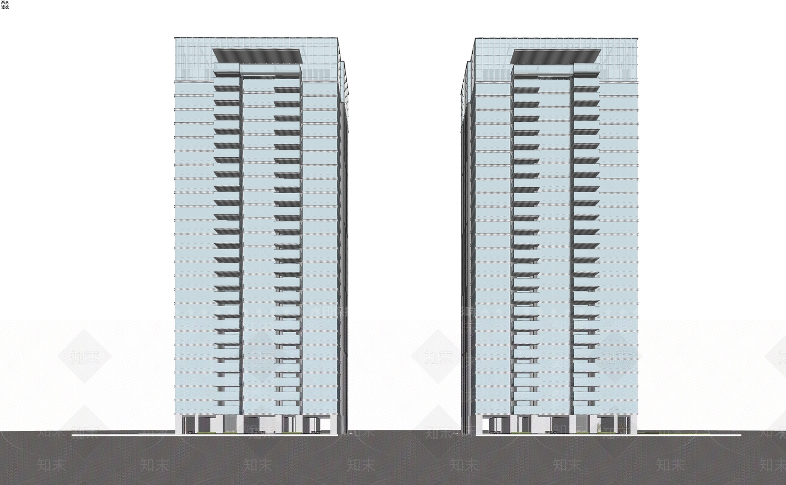 现代高层住宅SU模型下载【ID:1174562678】