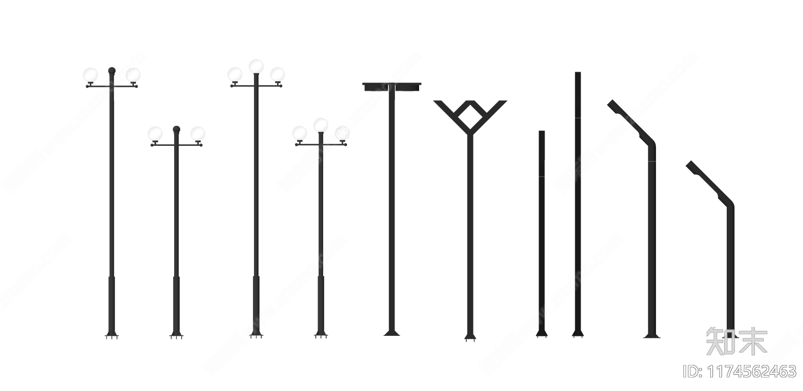 现代路灯SU模型下载【ID:1174562463】