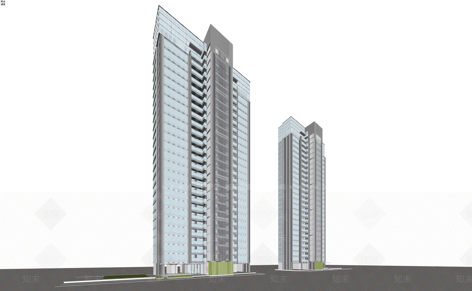 现代高层住宅SU模型下载【ID:1174562678】