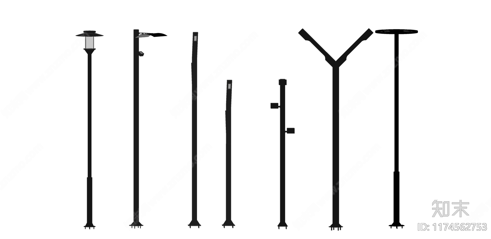 现代路灯SU模型下载【ID:1174562753】