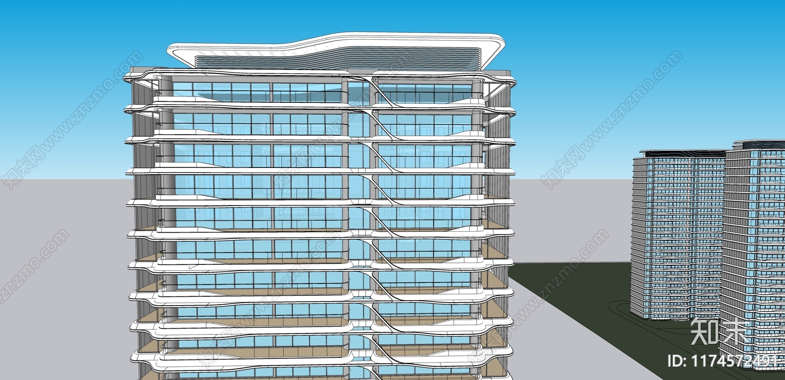 简约现代多层住宅SU模型下载【ID:1174572491】