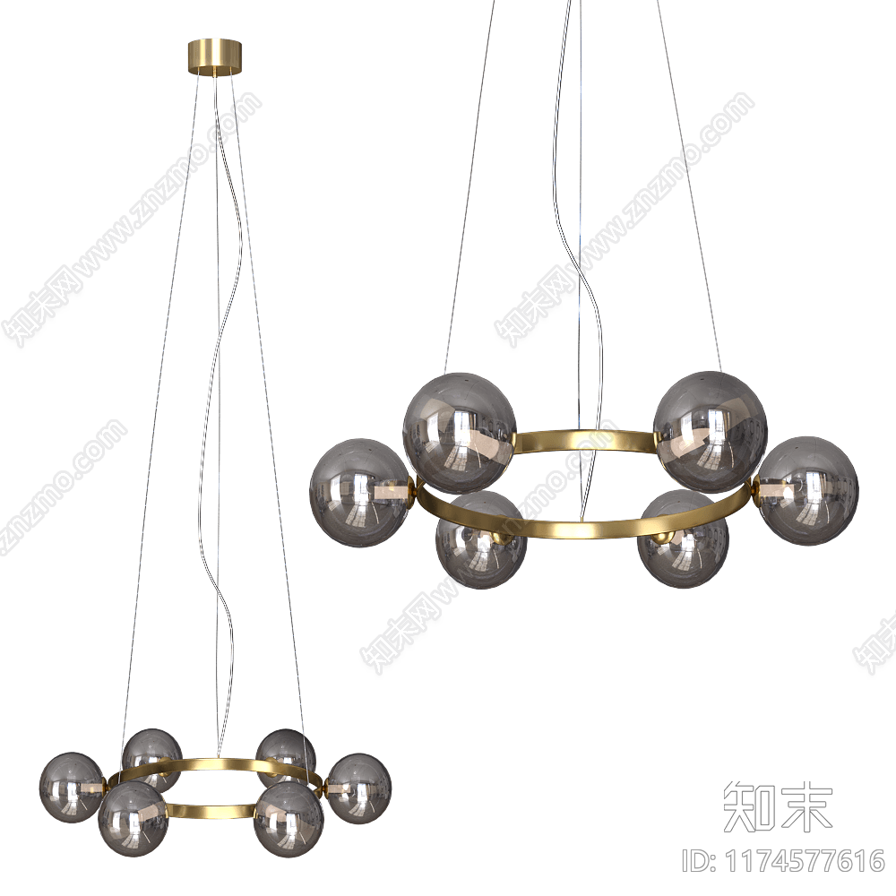 现代吊灯3D模型下载【ID:1174577616】