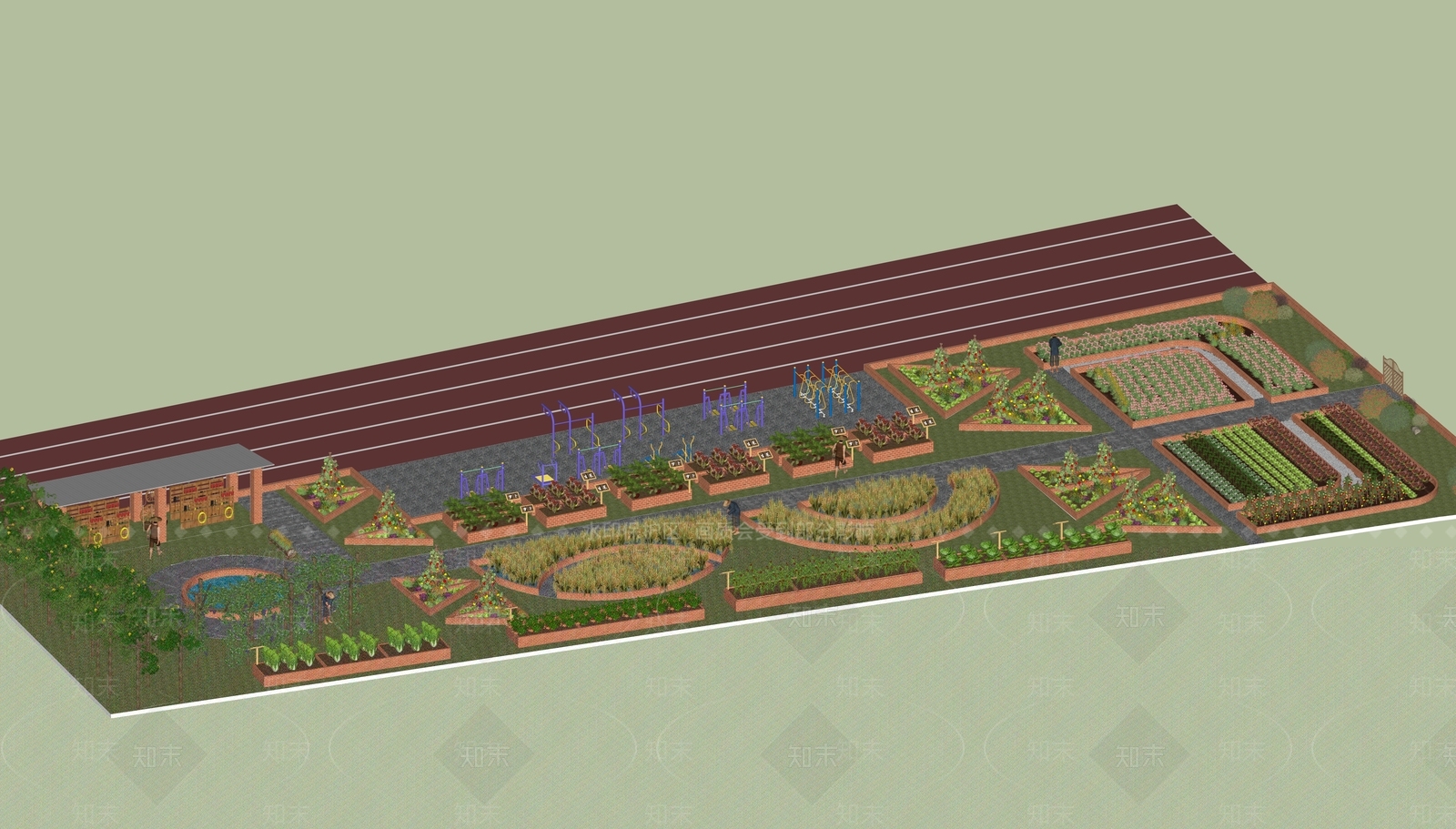 现代简约校园景观SU模型下载【ID:1174578251】