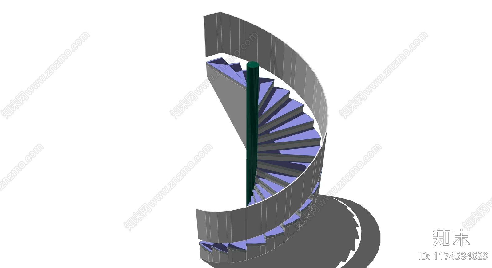 现代楼梯SU模型下载【ID:1174584629】