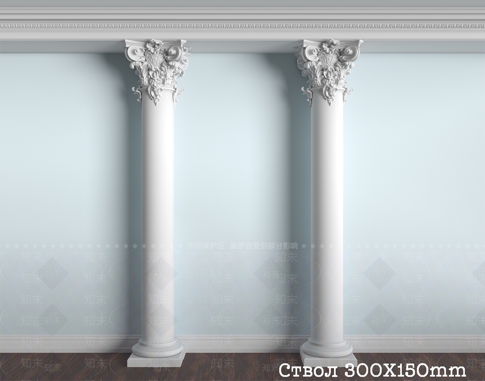 法式柱子3D模型下载【ID:1174596845】