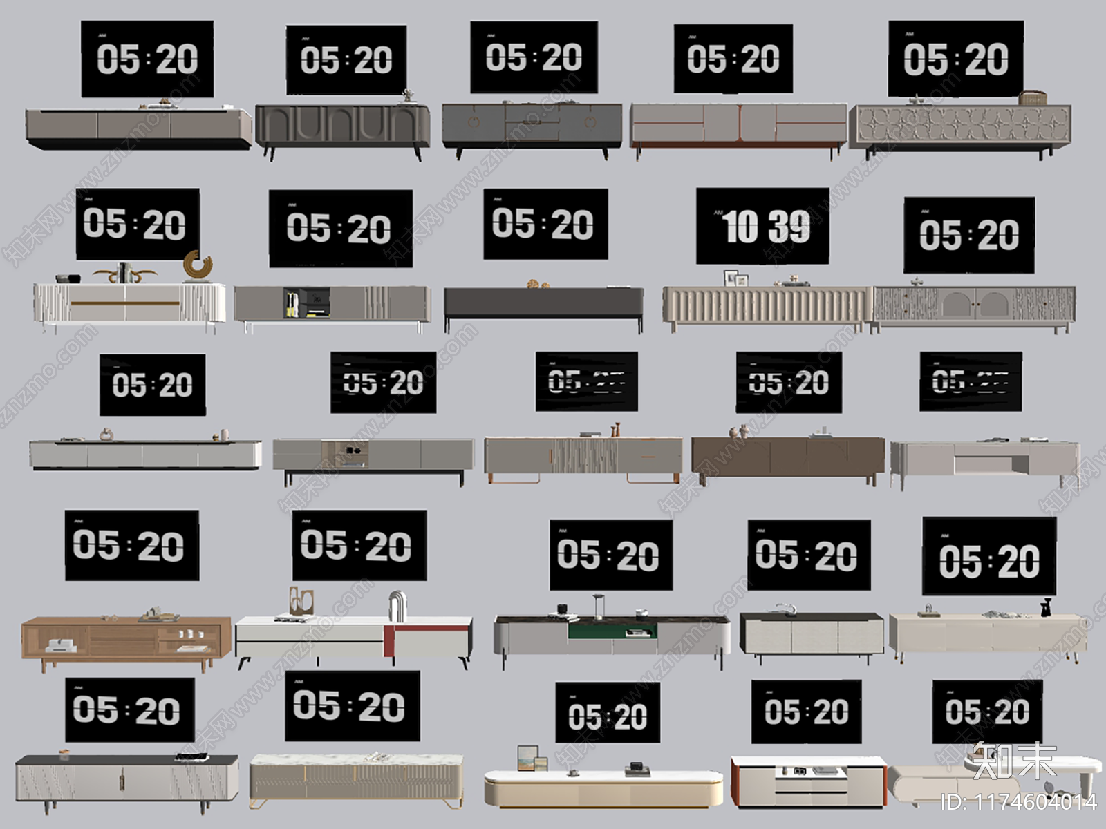 现代新中式电视柜SU模型下载【ID:1174604014】