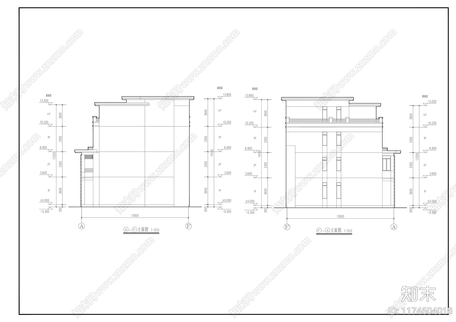 现代别墅建筑cad施工图下载【ID:1174604018】