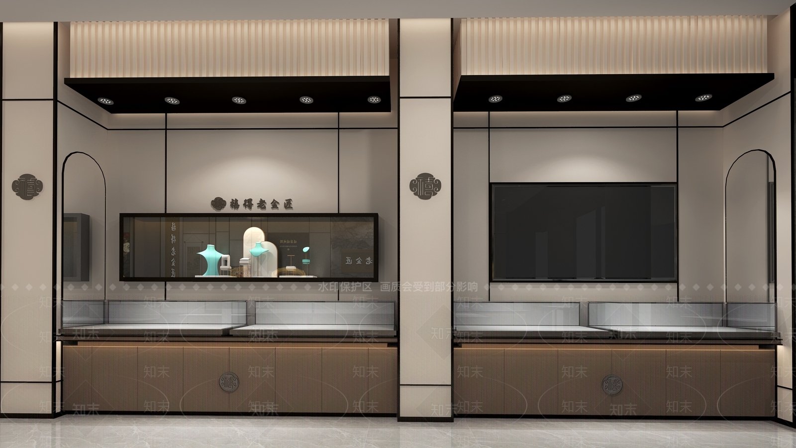 新中式中式珠宝店3D模型下载【ID:1174605778】