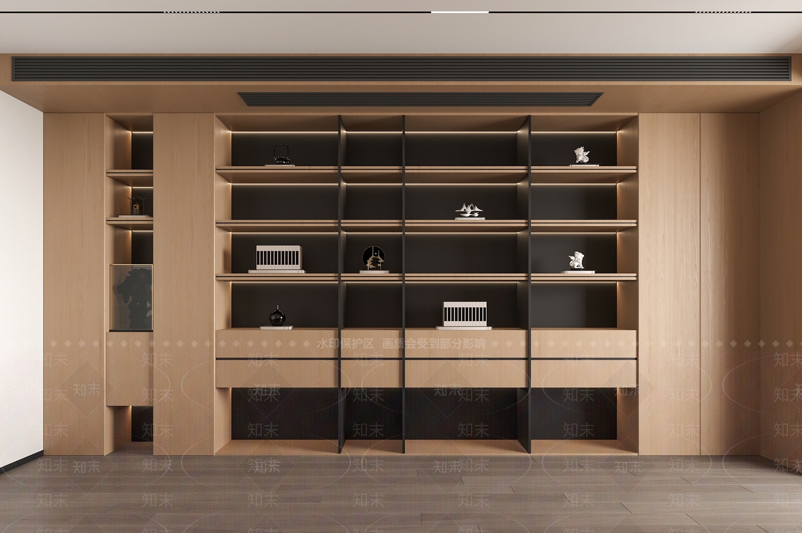 现代书柜3D模型下载【ID:1174606260】
