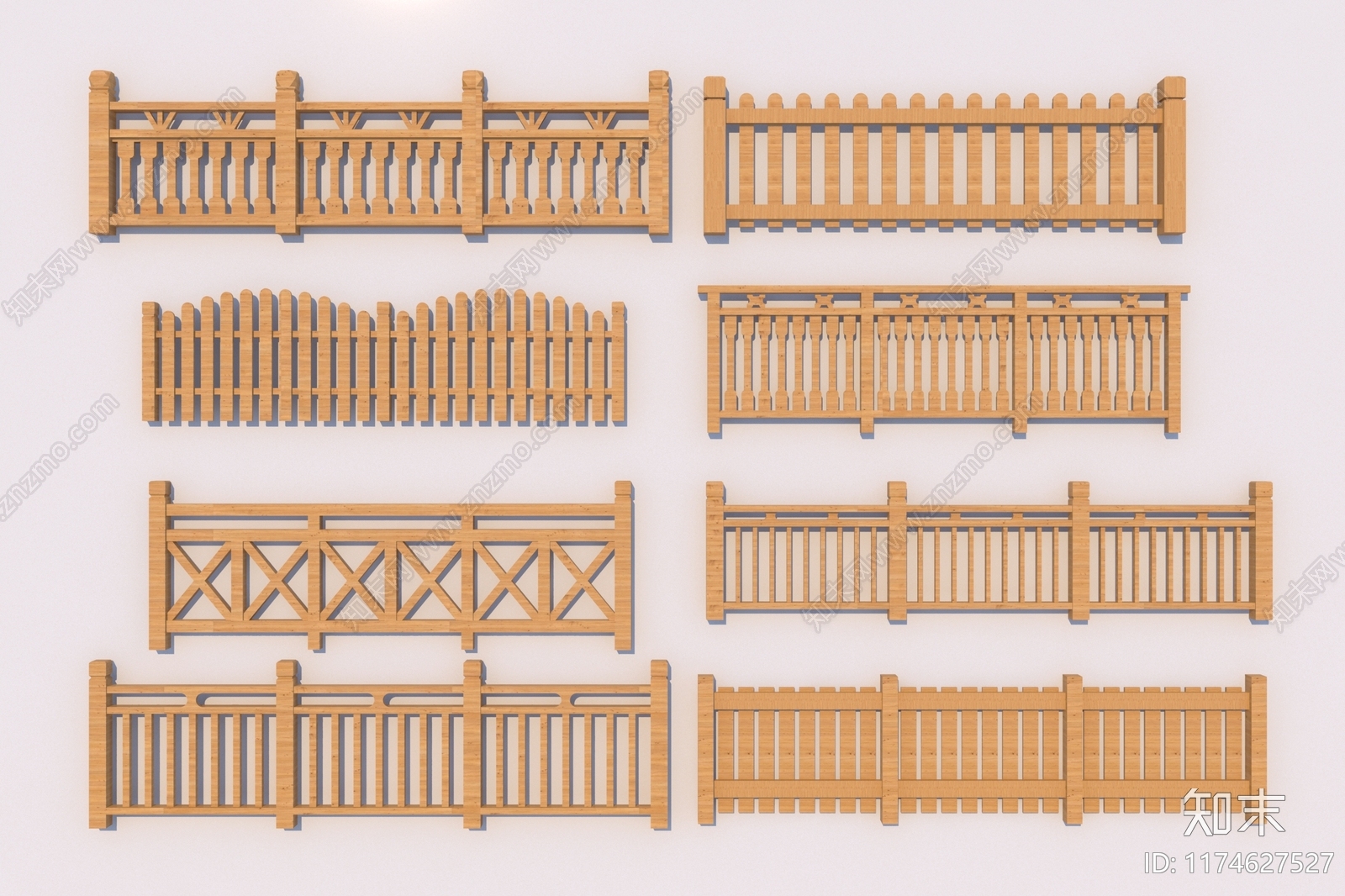 中式栏杆3D模型下载【ID:1174627527】