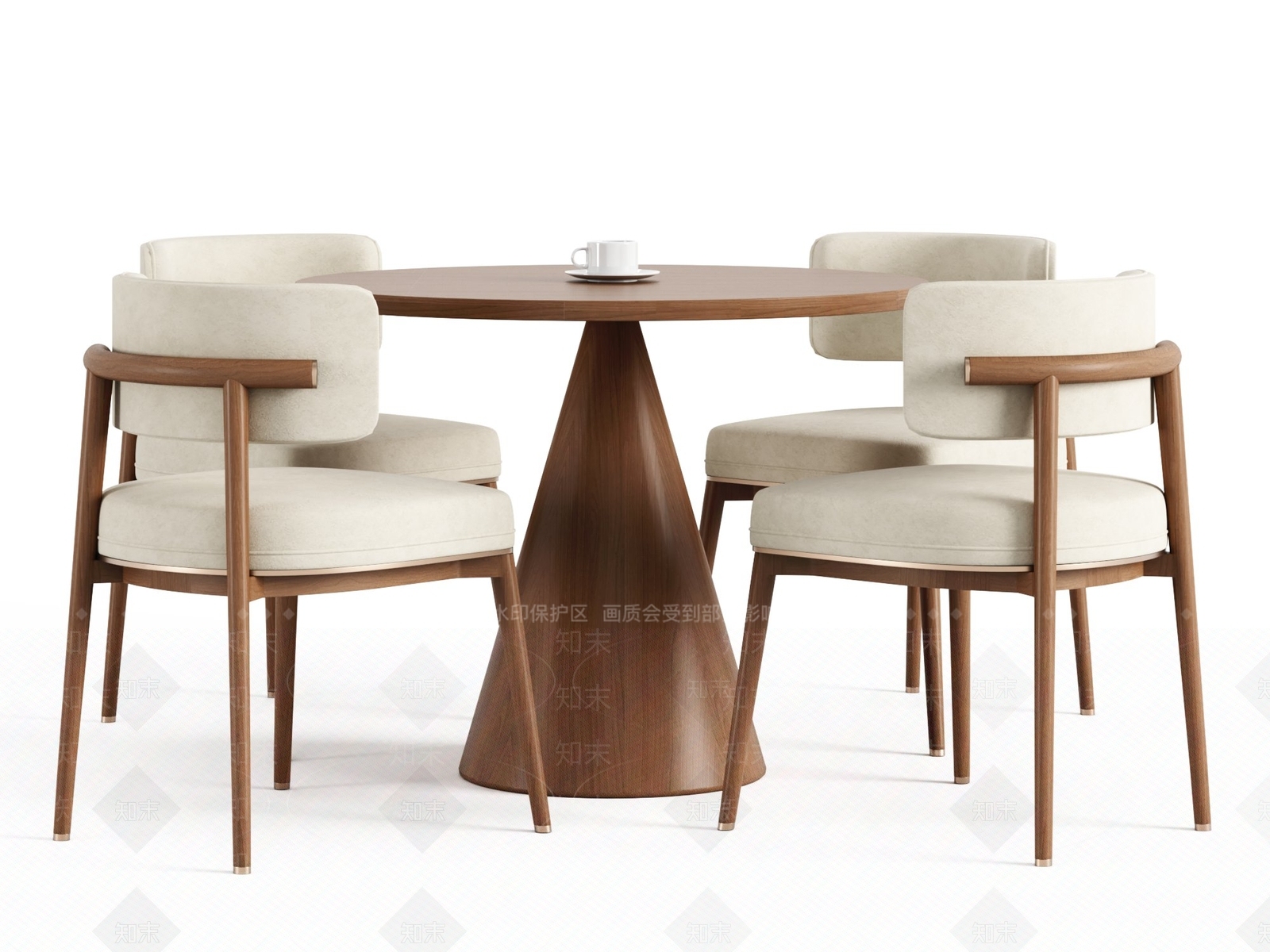 现代北欧餐桌椅3D模型下载【ID:1174630678】