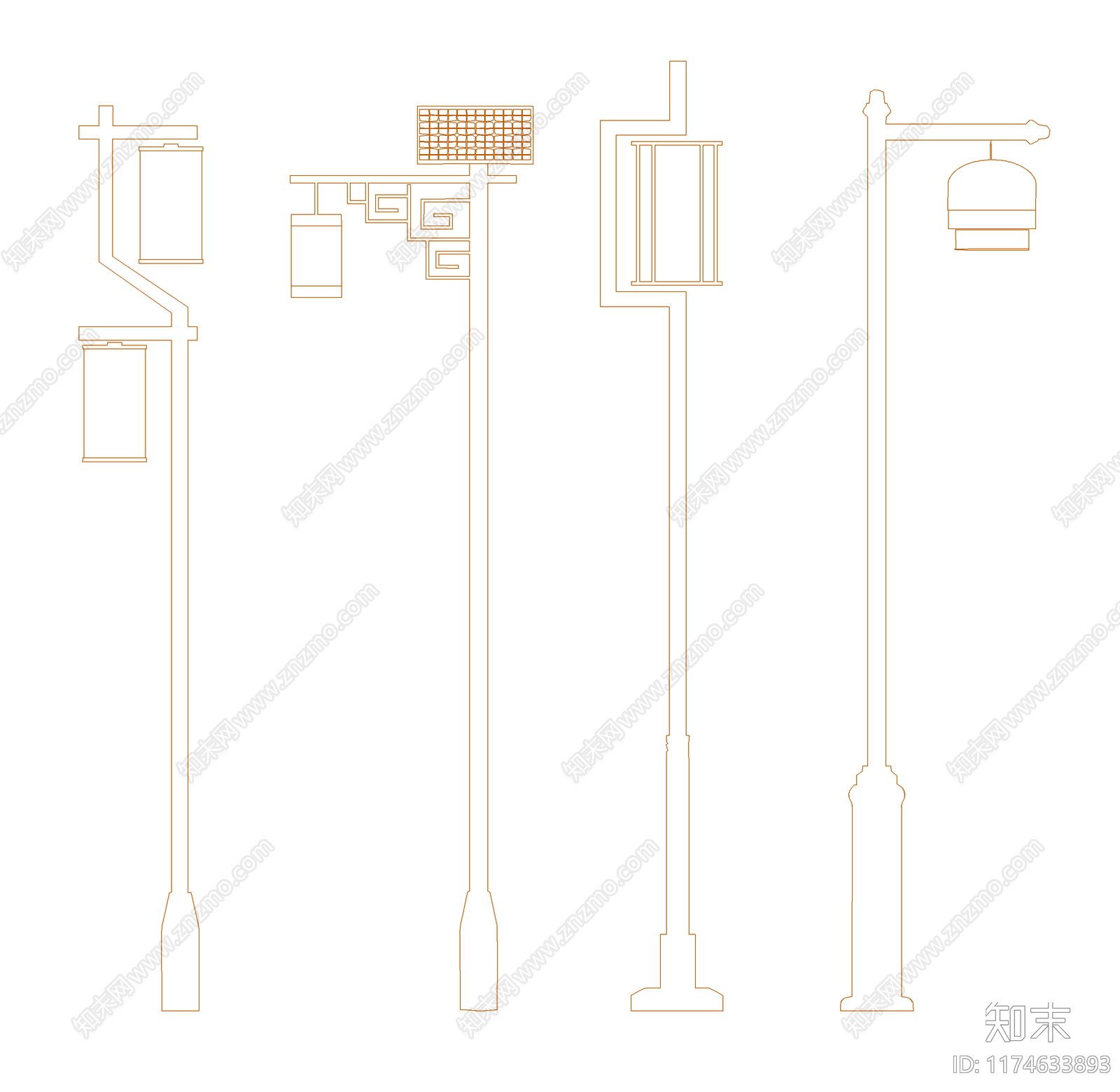 新中式灯具图库施工图下载【ID:1174633893】