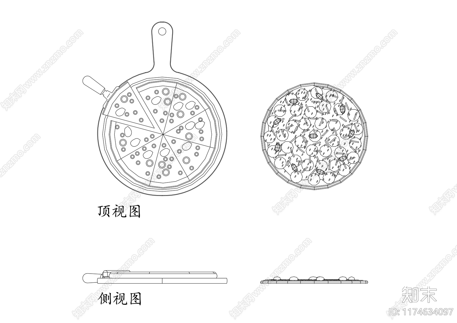 现代西餐厅cad施工图下载【ID:1174634097】