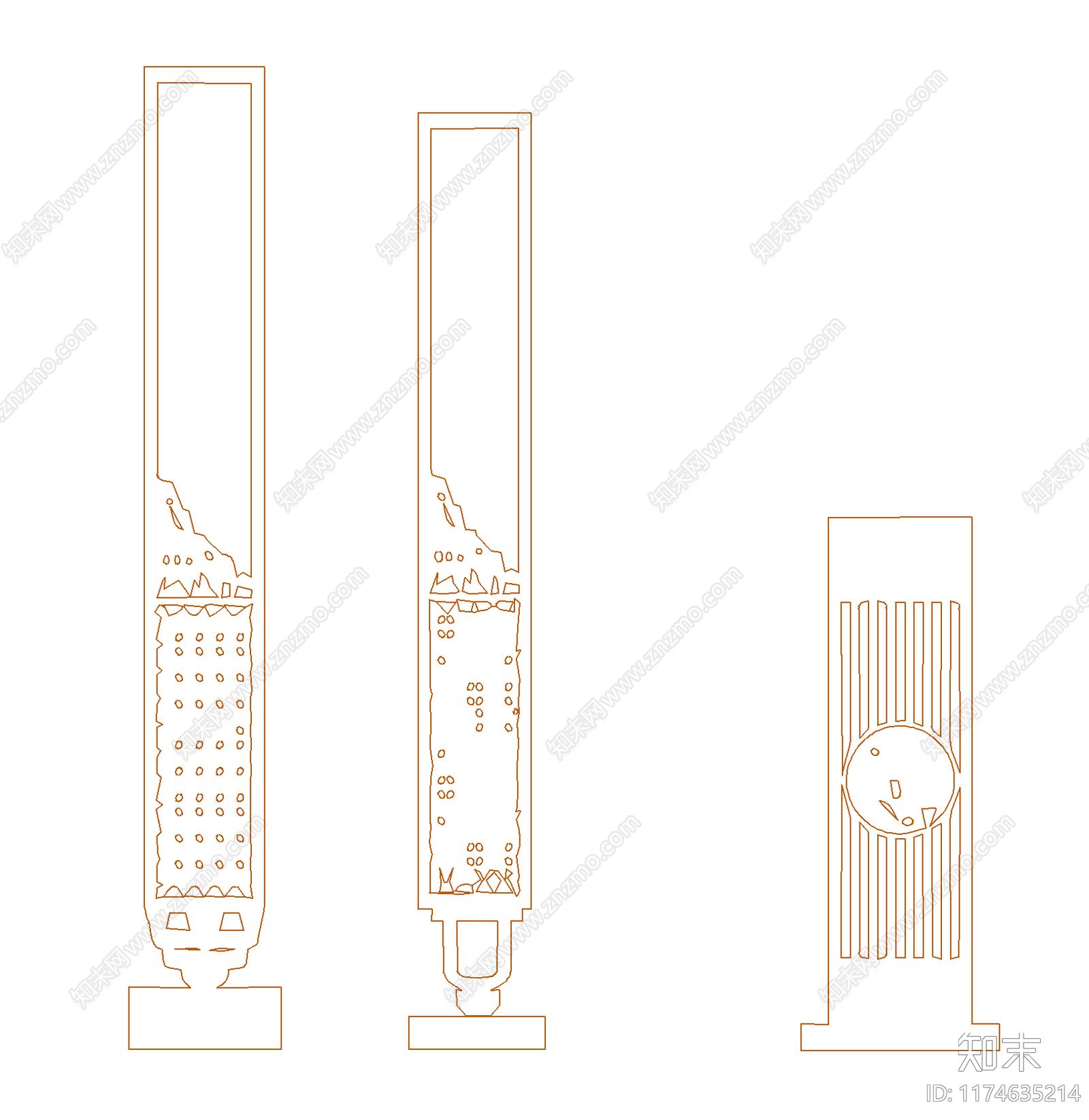 新中式灯具图库施工图下载【ID:1174635214】