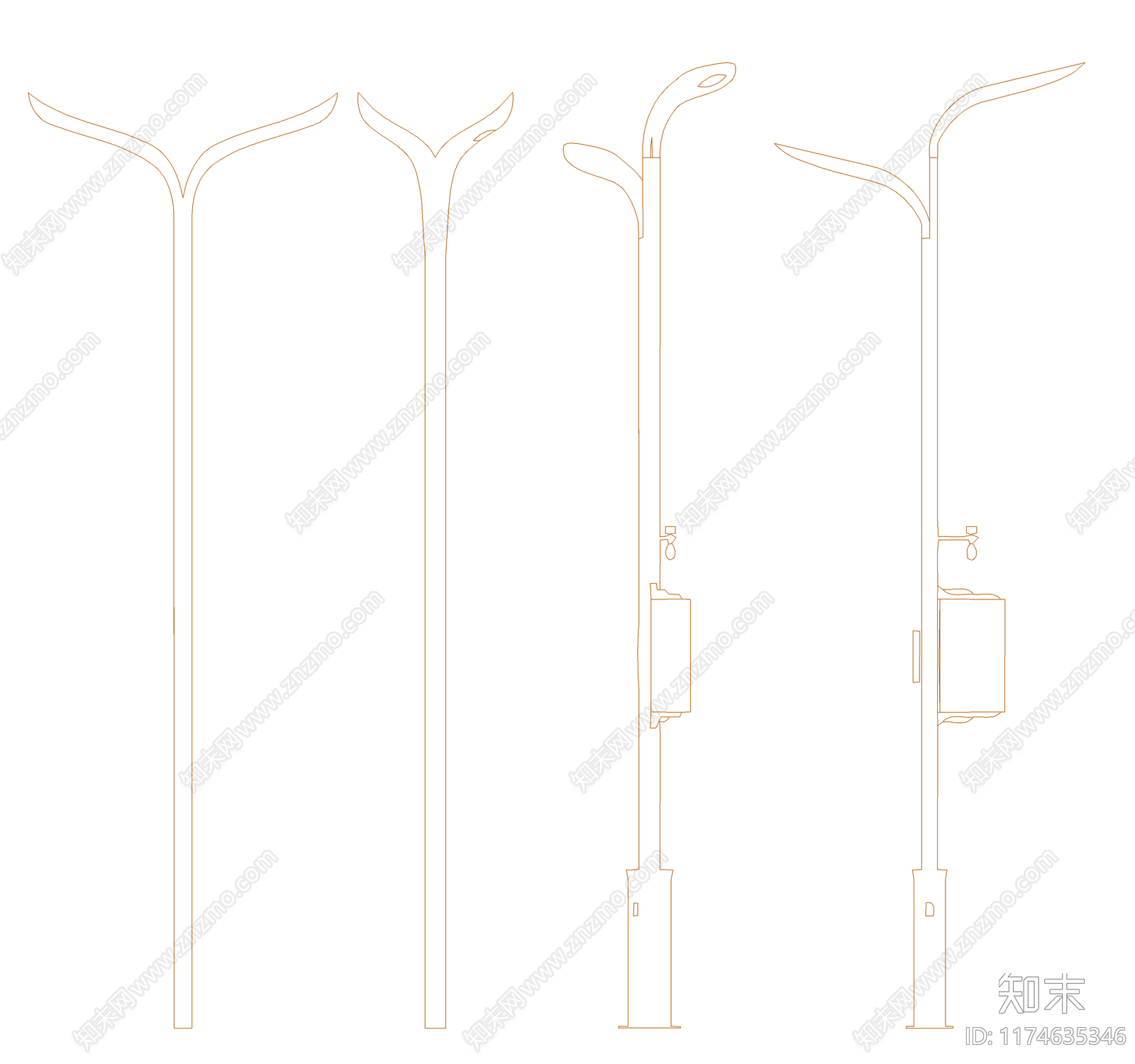 新中式灯具图库施工图下载【ID:1174635346】