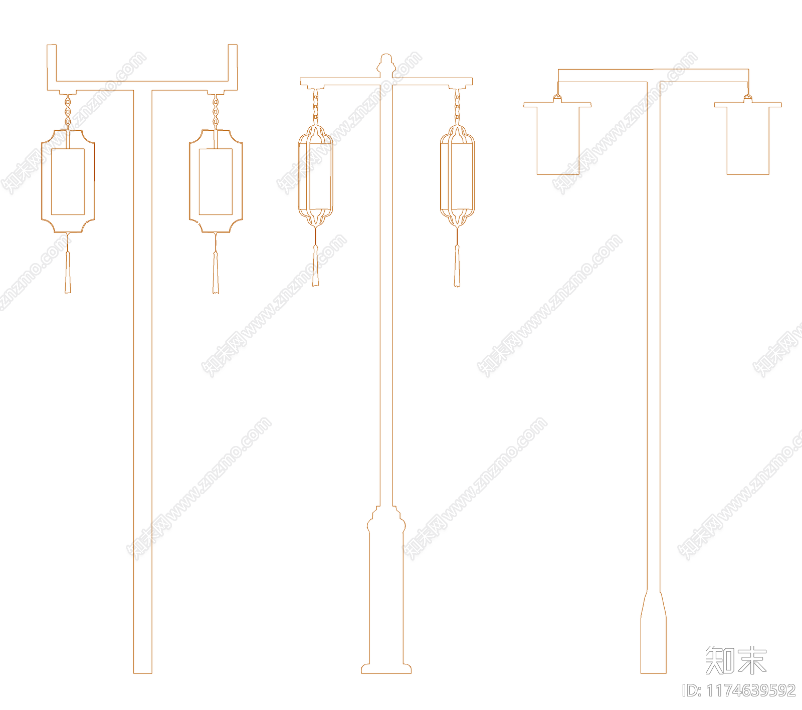 新中式灯具图库施工图下载【ID:1174639592】