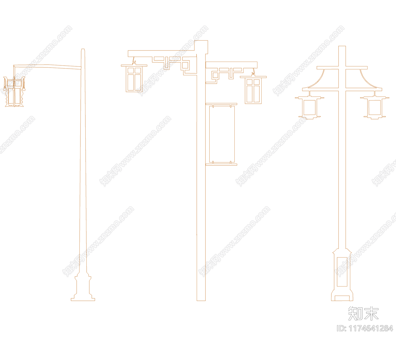 新中式灯具图库cad施工图下载【ID:1174641284】