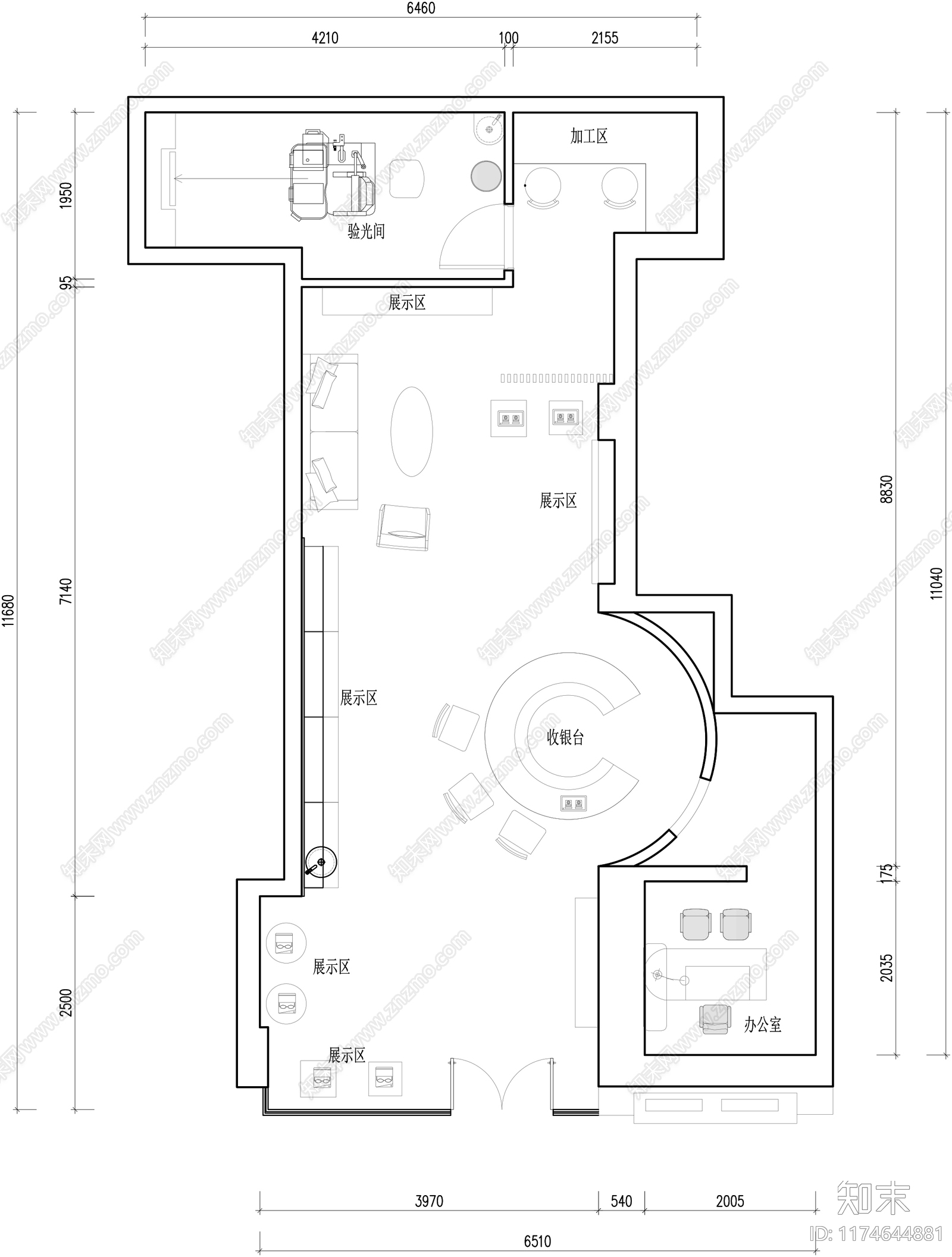 现代其他工装空间cad施工图下载【ID:1174644881】