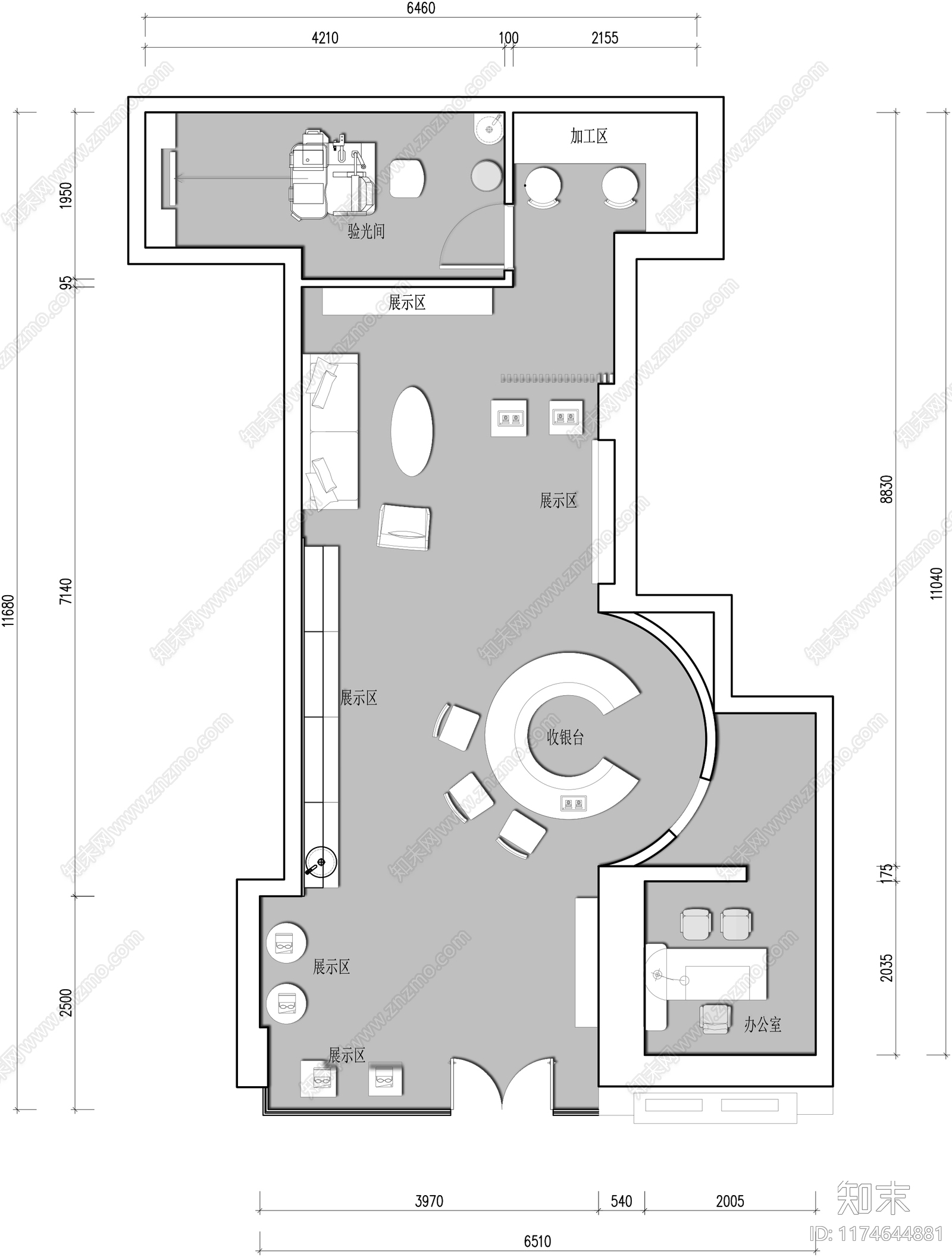 现代其他工装空间cad施工图下载【ID:1174644881】